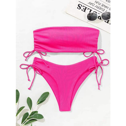 Gorgeous Bandeau Bikini Women Swimsuit 2022 New Swimwear Female Bikini Set Push Up Bathing Suit Shirring Beachwear Brazilian Biquini