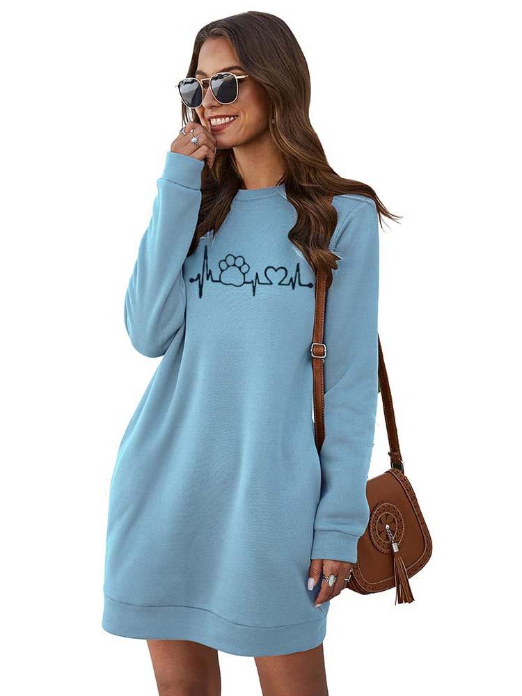 Embroidery Sweatshirt Dress Women Autumn Winter Long Sleeve Fashion Pocket Elegant Ladies Plus Size Casua Mini Dresses Vestidos