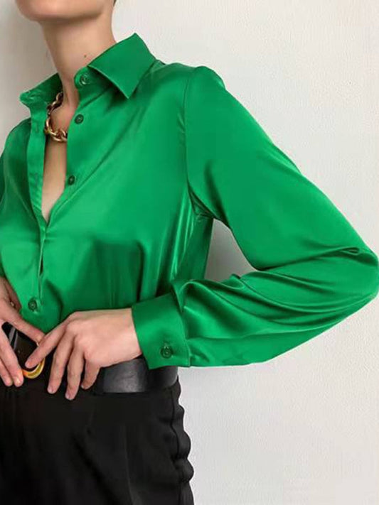 Blusas Mujer De Moda 2022 Summer Female Top Female Women Shirts Women's Green Shirt Blouses Tops Long Sleeve Chic Woman Blouse