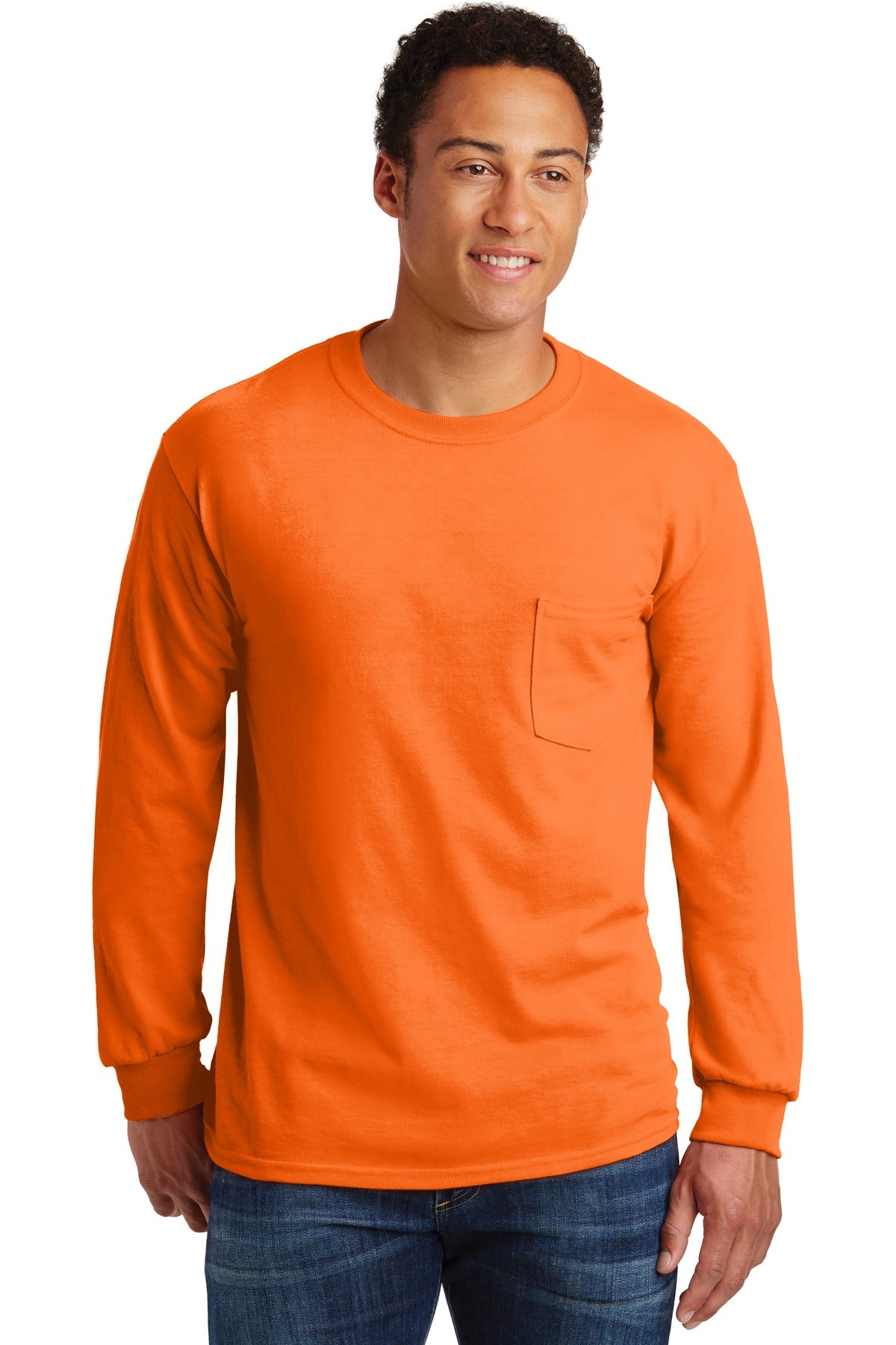 Gildan? - Ultra Cotton? 100% US Cotton Long Sleeve T-Shirt with Pocket.  2410