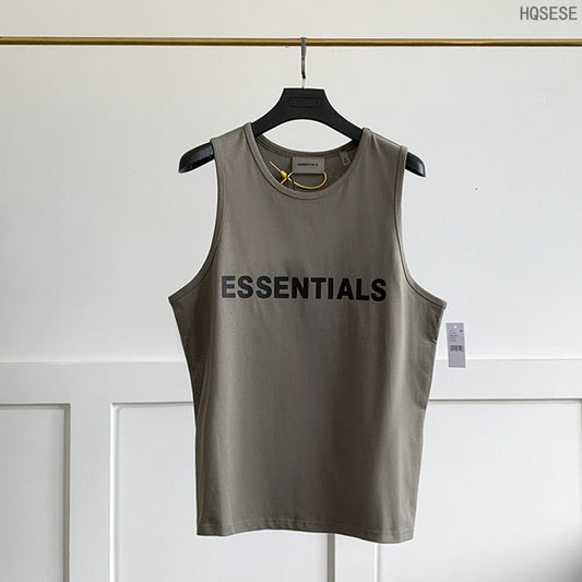 Essentials Tank Tops for Man 100% 1:1 Women's Oversized Vest Rubber Letters Man Sleeveless Shirt Summer Basketball Uniform