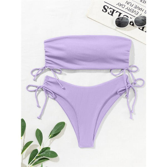 Gorgeous Bandeau Bikini Women Swimsuit 2022 New Swimwear Female Bikini Set Push Up Bathing Suit Shirring Beachwear Brazilian Biquini