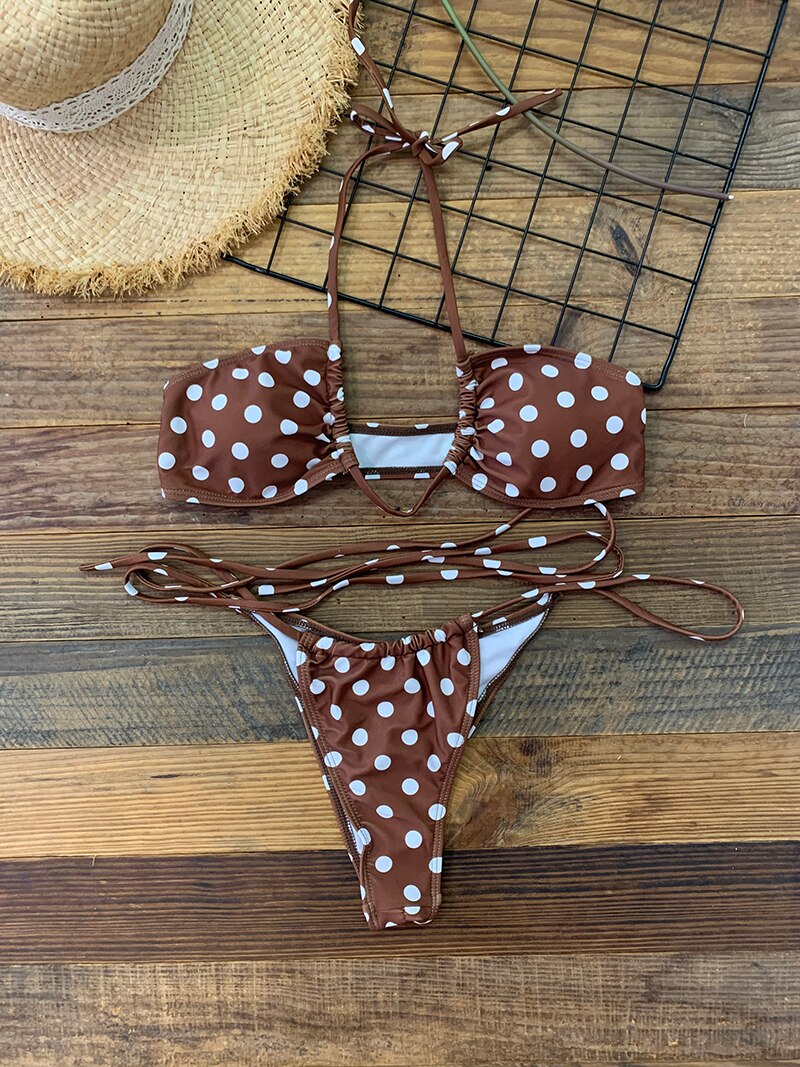 Gorgeous Halter Mini String Bikini 2022 New Women's Swimsuit Floral Print Women Swimwear Summer Bikini Set Women's Bathing Suit