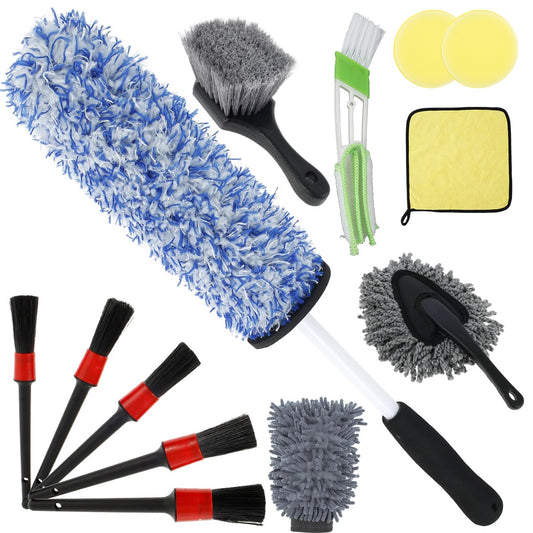 13pcs Car Cleaning Brush Microfibre Rim Detailing Brush Non Scratch Car Duster C