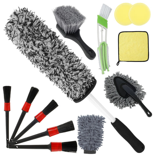 13pcs Car Cleaning Brush Microfibre Rim Detailing Brush Non Scratch Car Duster C