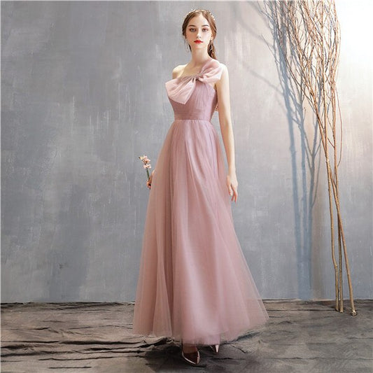 Summer Women Long Pink Robe Bride Guest Dinner Party Wedding Gown Princess Lace