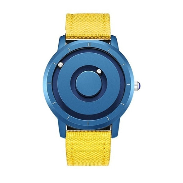 EUTOUR New Innovative Blue Gold Magnetic Metal Multifunctional Watch Men's Fashi