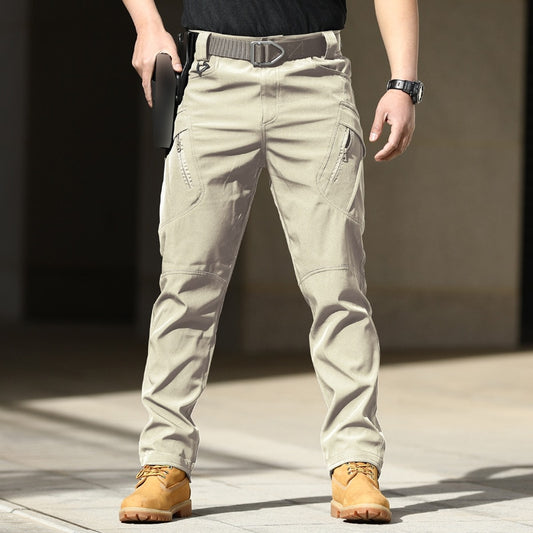 New Mens Tactical Pants Multi Pocket Elastic Military Trousers Male Casual Autum