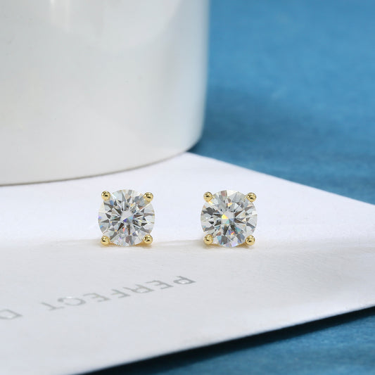 Moissanite Earrings for Women 925 Sterling Silver Plated 18K Gold Earrings