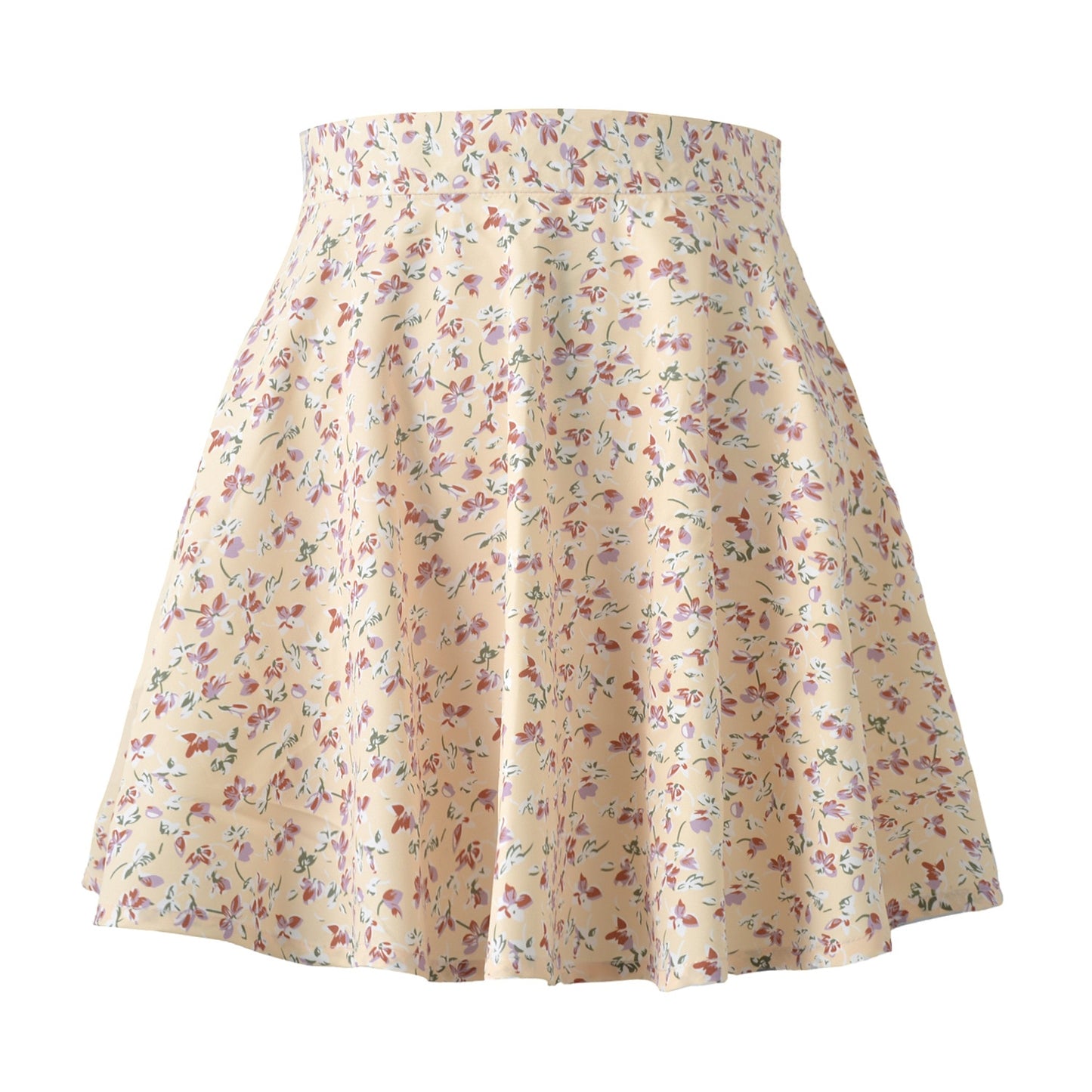 Summer Mini Cute Skirts Women Floral Print Skirt High Waist Umbrella Female Yell