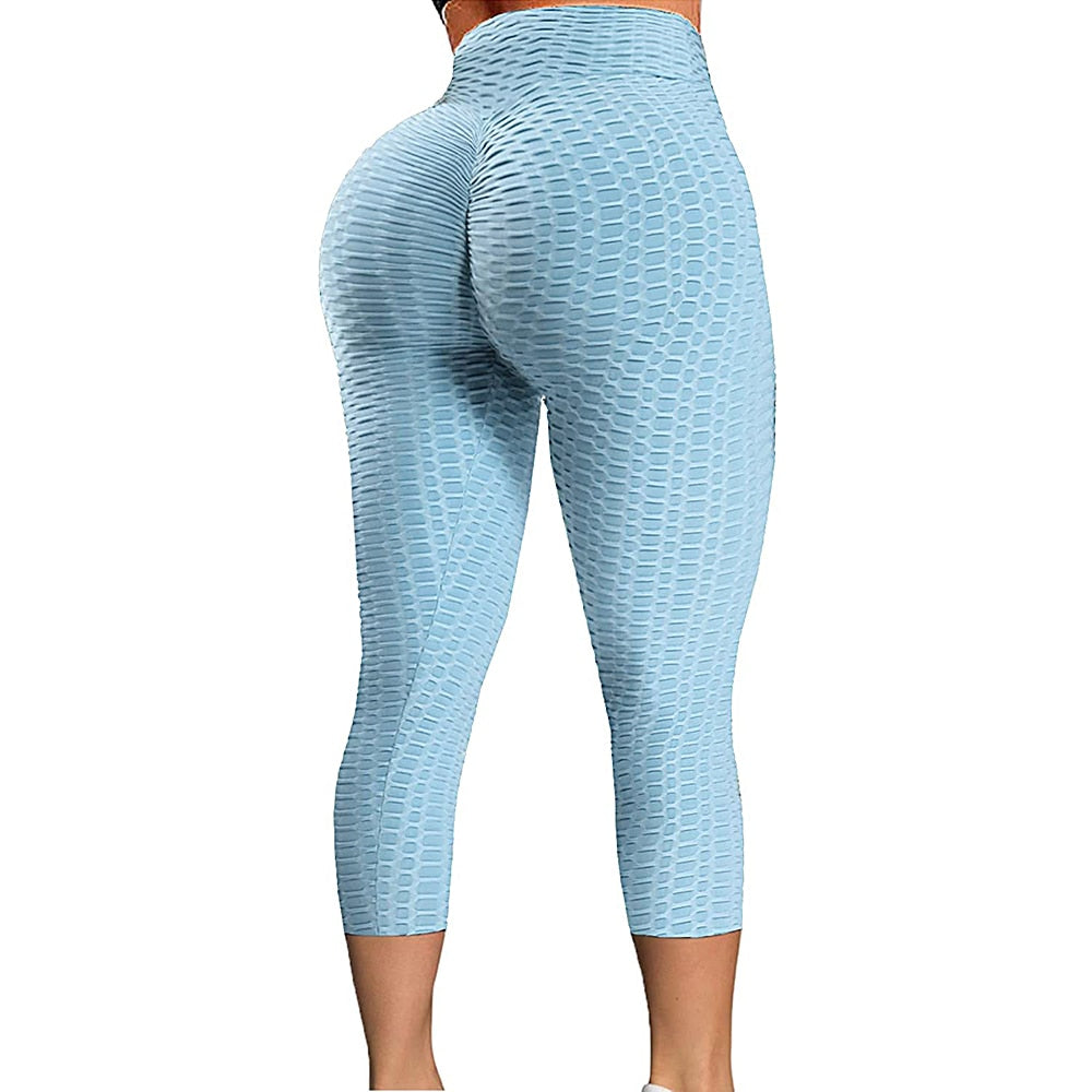 Calf-length Yoga Running Leggings High Waist Workout Push Up Legging Sport Women