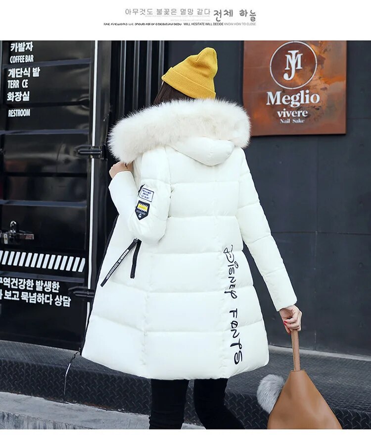 Parka Women 2023 Winter Coats Long Cotton Casual Fur Hooded Jackets Women Thick