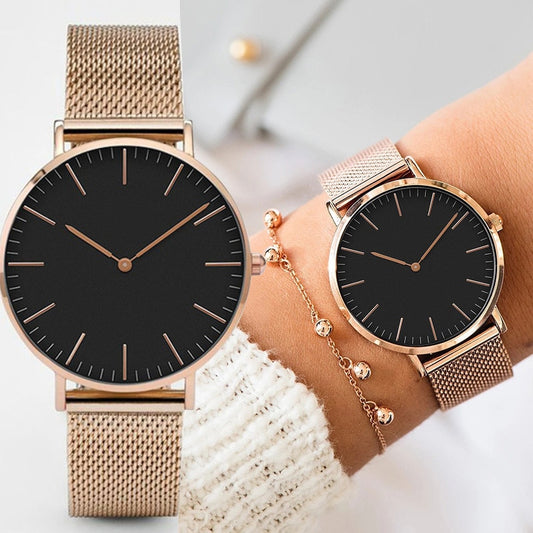 Luxury Rose Gold Watch Women Bracelet Watches Top Brand Ladies Casual Quartz Wa