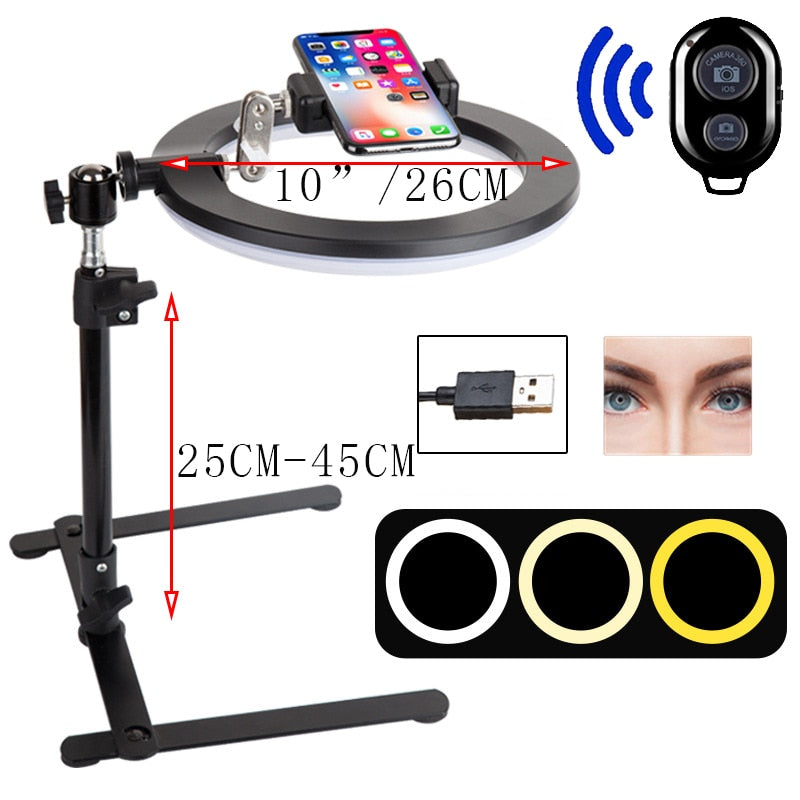 Video Youtube Fill Ring Light Lamp Live COOK 26CM Photography Lighting Phone Ri