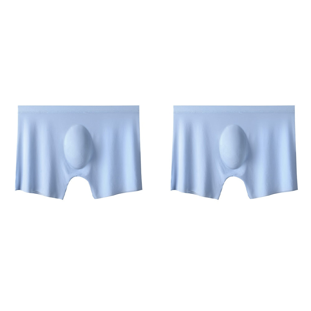 2Pcs Men Panties Mens Ice Silk Boxers Seamless Underwear Man Ultra-thin