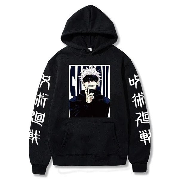 Japan Anime Jujutsu Kaisen Gojo Satoru Plus Size Hoodie Men Women Sweatshirt Ca