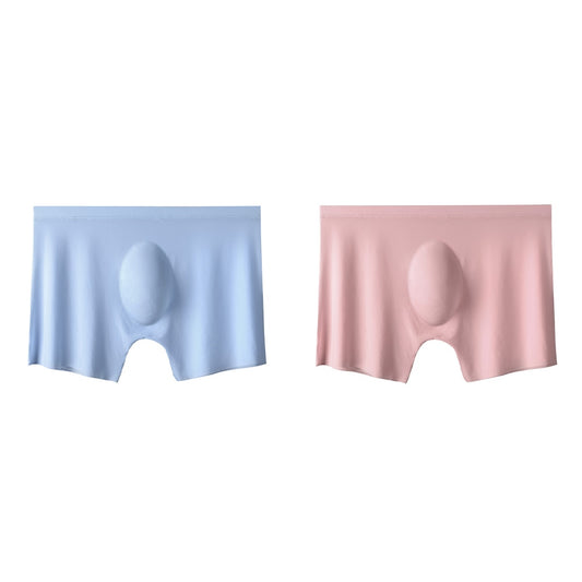 2Pcs Men Panties Mens Ice Silk Boxers Seamless Underwear Man Ultra-thin