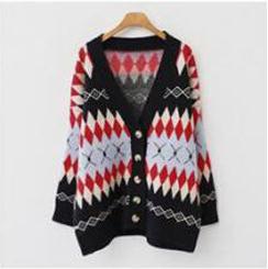 Letter Embroidery Loose Sweaters Women Winter Women Coat Cardigan Preppy Style