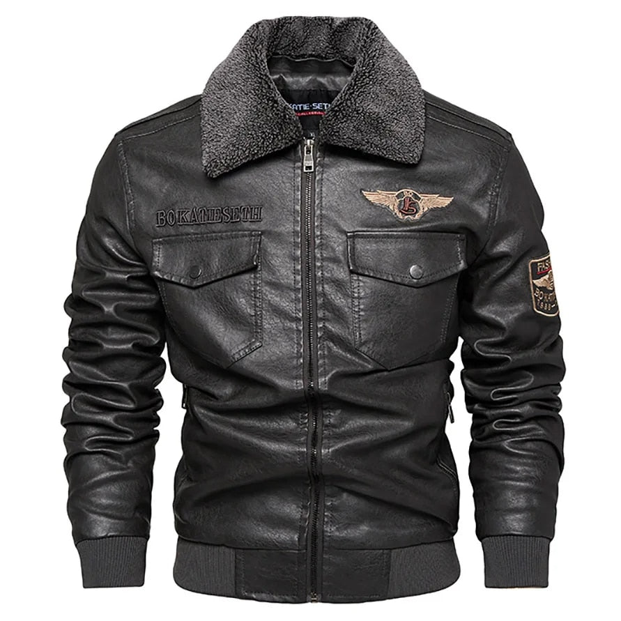 Pu Jacket Men Thick Warm Military Bomber Tactical Leather Jackets Mens Outwear