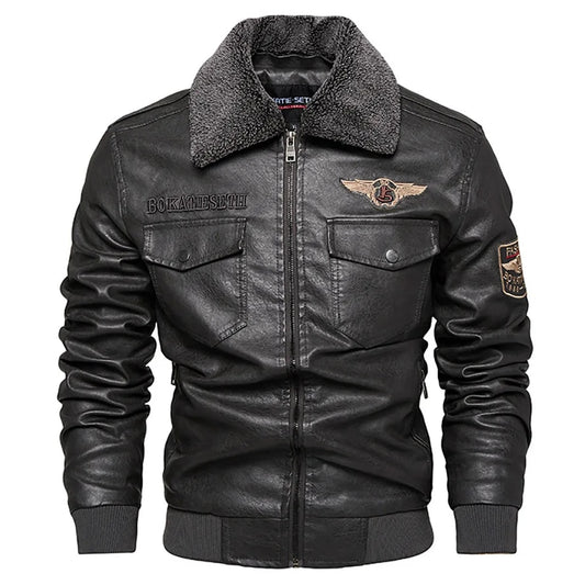 Pu Jacket Men Thick Warm Military Bomber Tactical Leather Jackets Mens Outwear