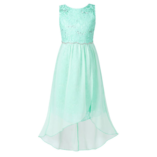 Flower Girls Dress Children Floral Lace Chiffon Kids Dresses for Girl Elegant Pr