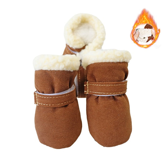 4pcs/set Winter Dog Shoes Anti-slip Pet Snow Boot for Small Large Dogs Cat