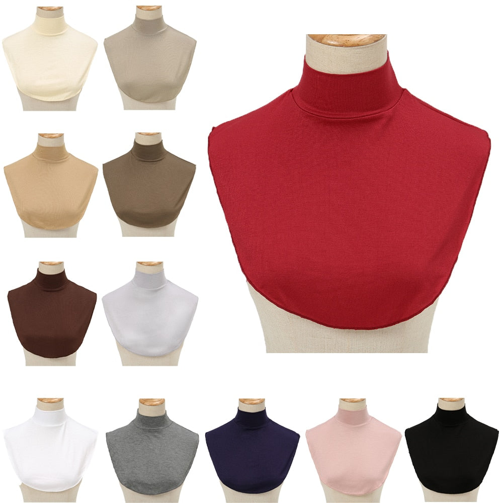 Fake False Collars Muslim Womens Modal Half Collar Fashion Solid Color Turtlene