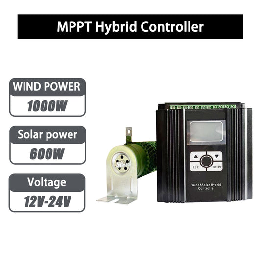 1000w Wind 800WSloar Solar &Wind Hybrid System MPPT Charge Controller 12V 24V A