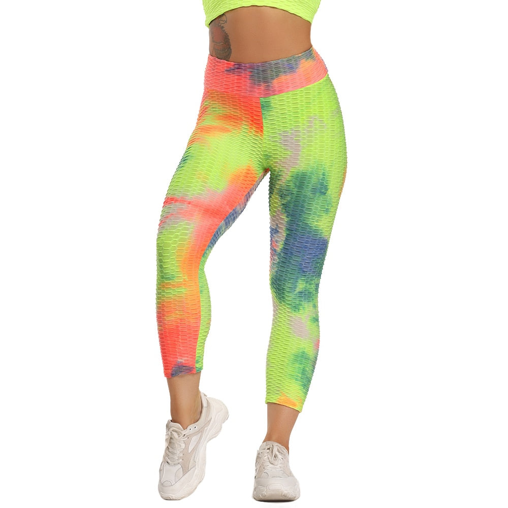 Calf-length Yoga Running Leggings High Waist Workout Push Up Leggins Sport Women