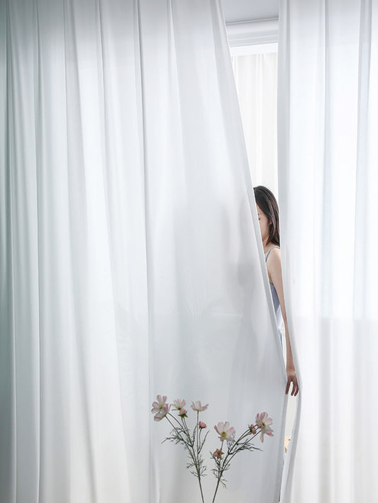 Solid Color Single Panel Sheer Curtain