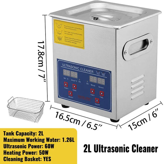 VEVOR 1.3L 2L 3L 6L 10L 15L 22L 30L Ultrasonic Cleaner Lave-Dishes Portable Was