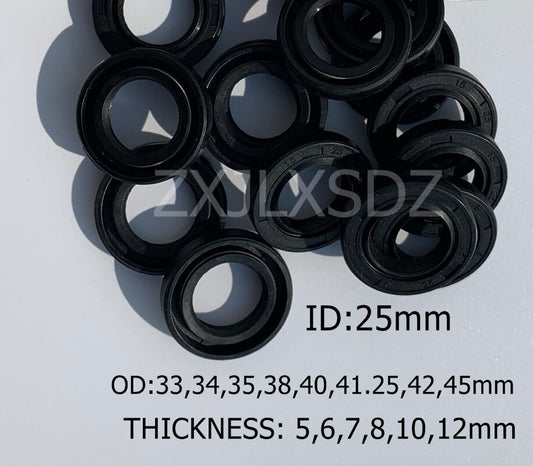 5/10 Pcs NBR Nitrile Rubber TC Double Lip Oil Seal 25x33x7 25x34x7 25x35x5/7/8/1