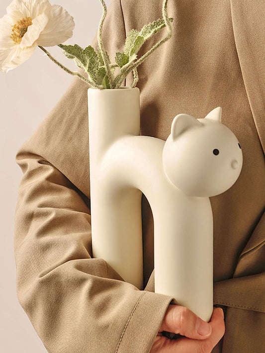 1pc Cat Design Flower Vase