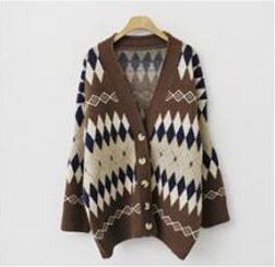 Letter Embroidery Loose Sweaters Women Winter Women Coat Cardigan Preppy Style