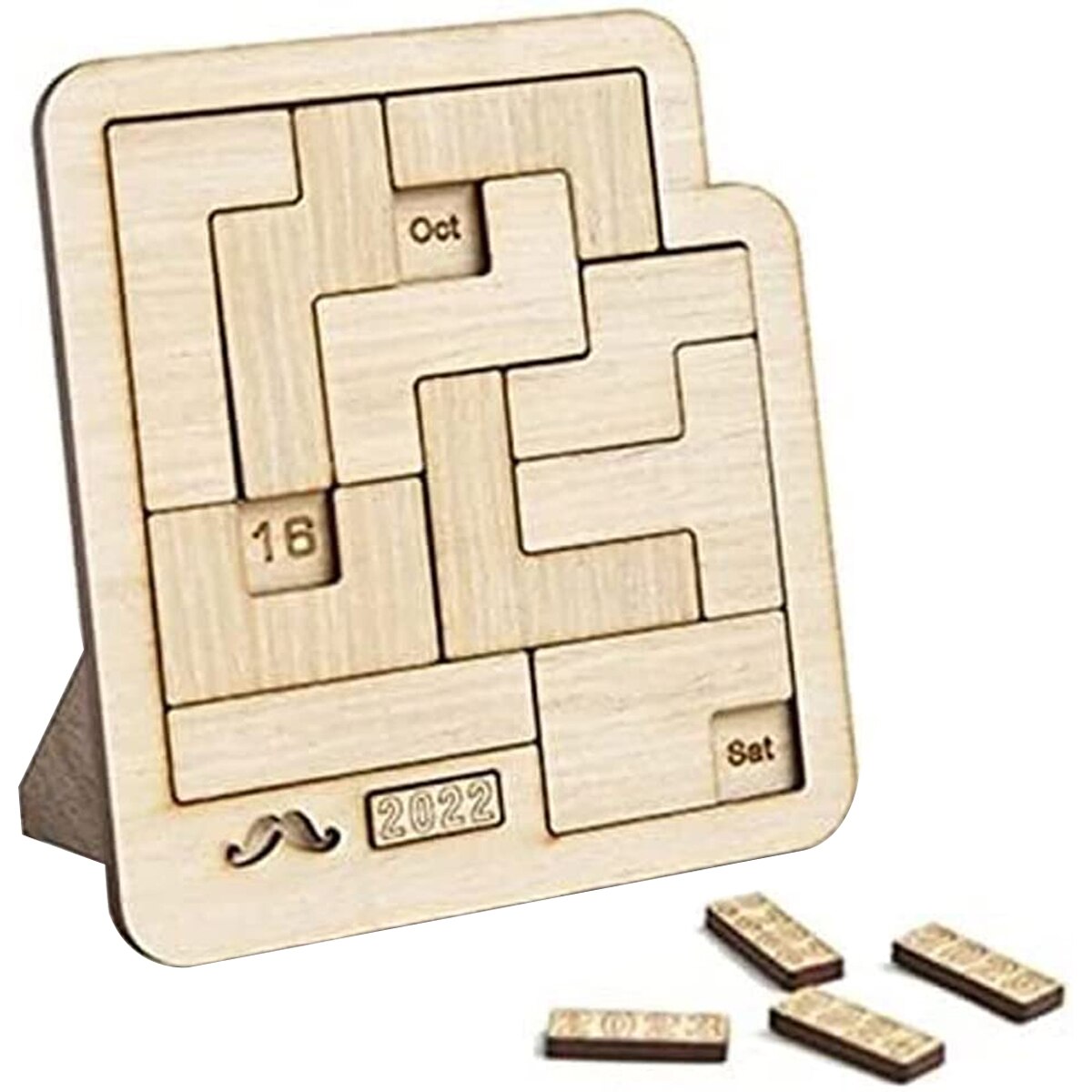 Daily Calendar Puzzle Wooden Calendar Play a Different Puzzle to Display the Dat