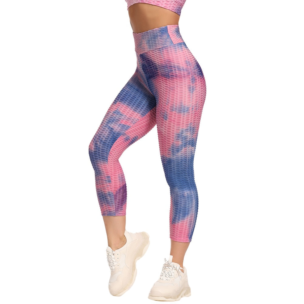 Calf-length Yoga Running Leggings High Waist Workout Push Up Legging Sport Women