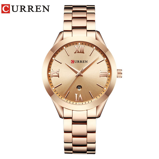 CURREN Gold Watch Women Watches Ladies 9007 Steel Women's Bracelet Watches Fema