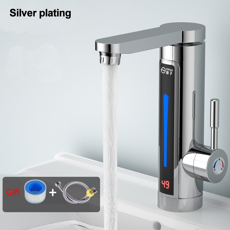 Instant Electric Water Heater Faucet Flow Heater Temperature Display Bathroom Ki