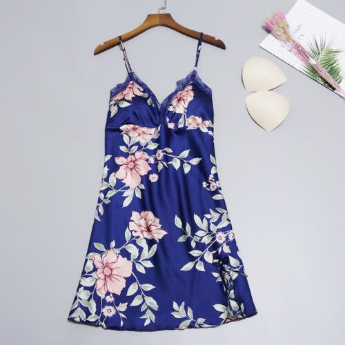 Cute Women Ìs Floral Satin Silk Lace Lingerie Sleepwear Dress Babydoll