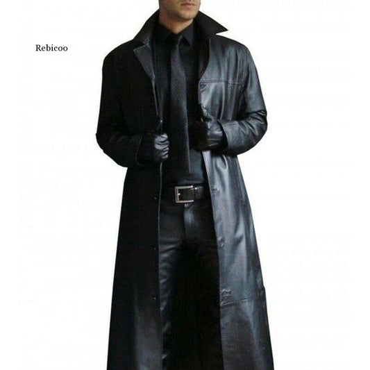 5Xl Spring Autumn Faux Leather Coat Men Jackets Coat Streetwear Mens Clothing C