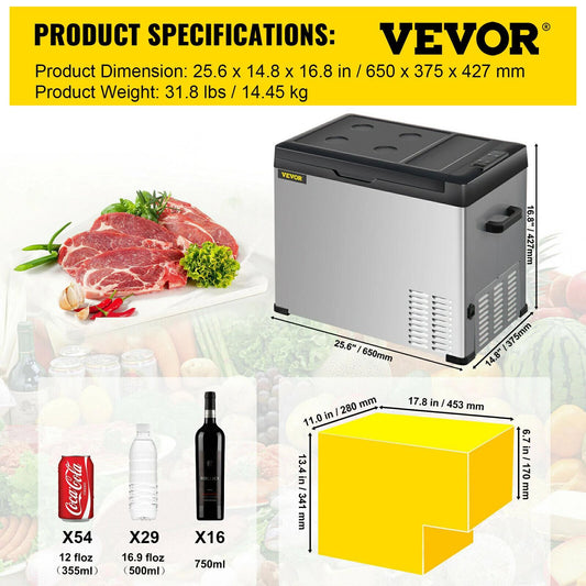 VEVOR 30L 40L 50L Mini Car Refrigerator Portable Fridge Freezer 12/24V DC 110-2