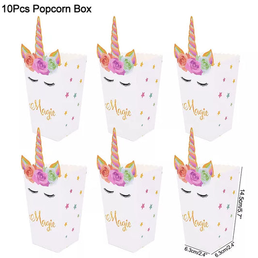 Unicorn Paper Candy Gift Bag Unicorn Party Cookie Popcorn Box for Kids Girl Birt