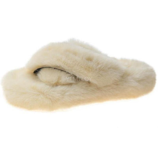 Summer Fluffy Raccoon Fur Slippers Shoes Women Real Fox Fur Flip Flop Flat Furry