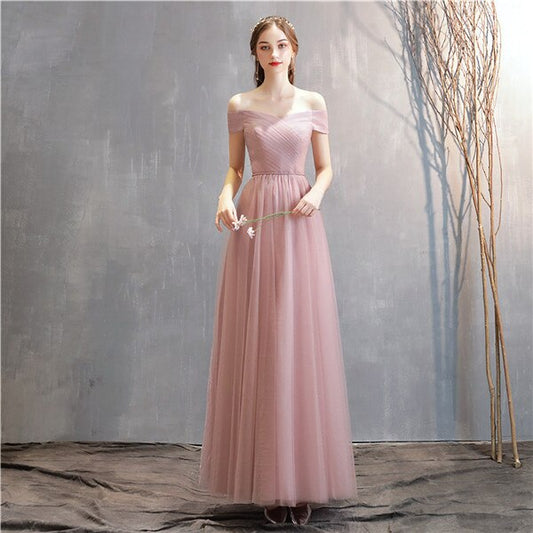 Summer Women Long Pink Robe Bride Guest Dinner Party Wedding Gown Princess Lace