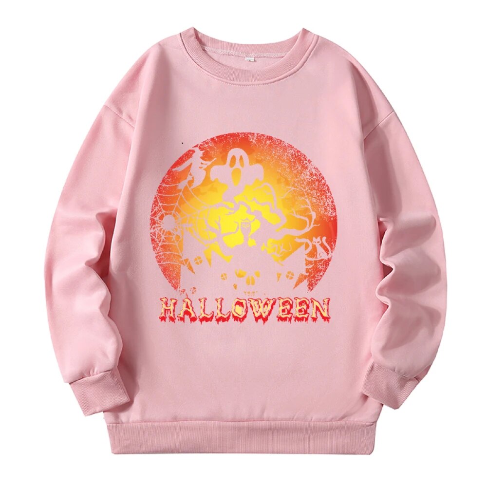 Halloween Spooky Castle Graphic Sweatshirts Autumn Winter New 2023 Hoodies Wome