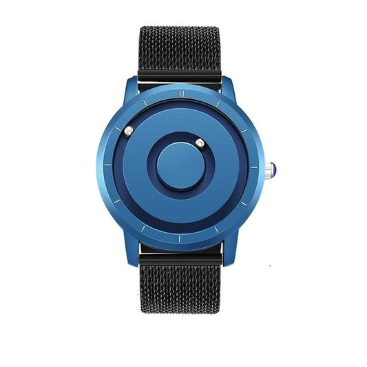 EUTOUR New Innovative Blue Gold Magnetic Metal Multifunctional Watch Men's Fashi