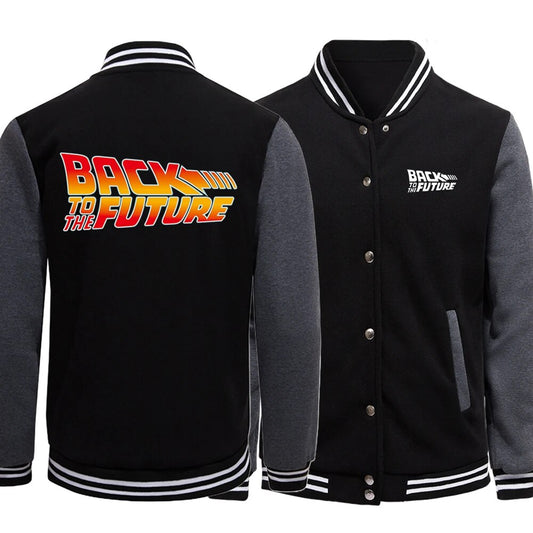 Back To The Future Fashion Baseball Jacket Men Classic Movie Series Jackets Cas