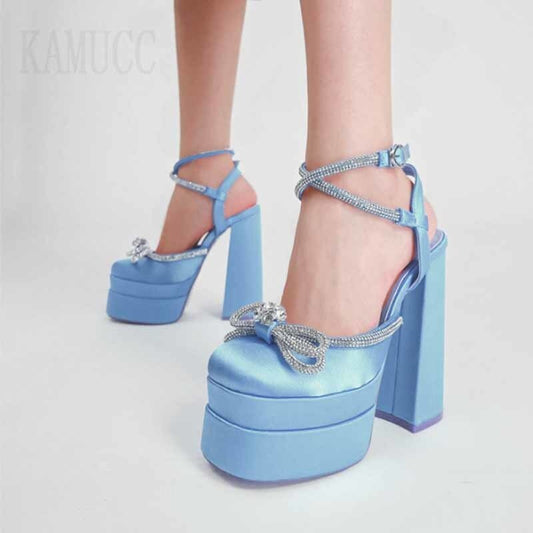 Cute Women Pumps Retro Mary Janes Chunky Heels Sandals Party Platform Dress Par