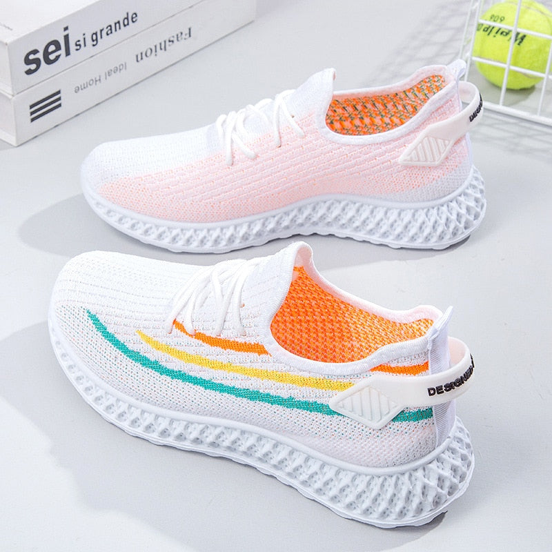 Women Casual Shoes Summer Breathable Sock Shoes Slip On Walking Shoes Ladies