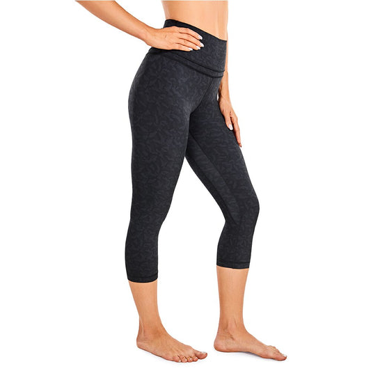 SYROKAN Women's High Waist Crop Capri Leggings Workout Pants Naked Feeling -19 I